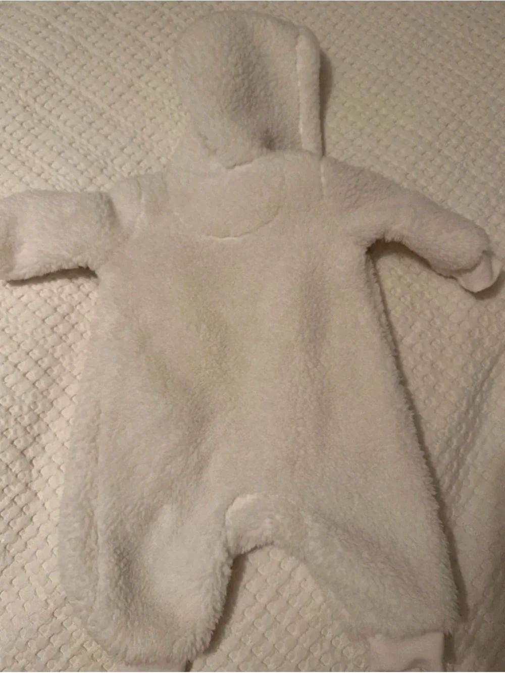 Nike White Fleece Hooded Baby One-Piece with Black Chest Panel